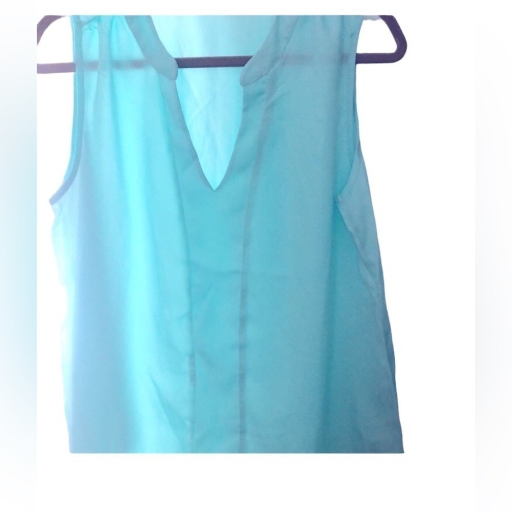 Sheer V/Crew Neck Blouse Size M